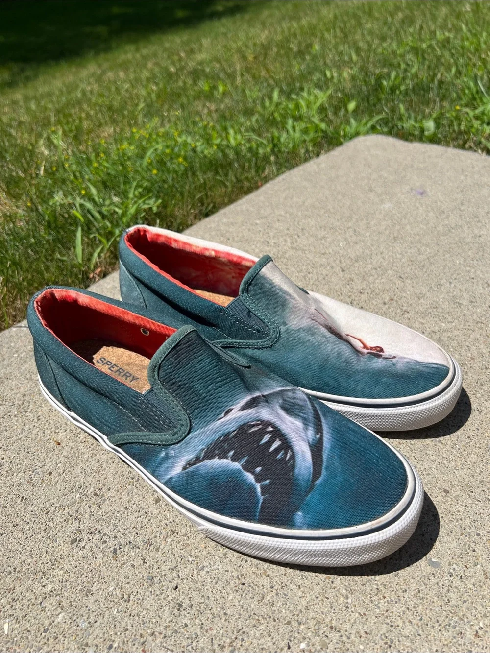 Sperry Topsider Jaws Graphic Slip-On Boat Shoe Sneakers Men’s Size 9M